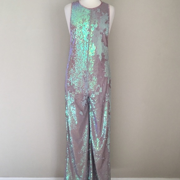 Free People Starbright sequin blush jumpsuit - Picture 7 of 11